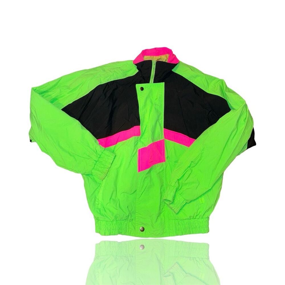 Vintage Perth Sports Club of Australia Neon Windbreaker Jacket Unisex Small
